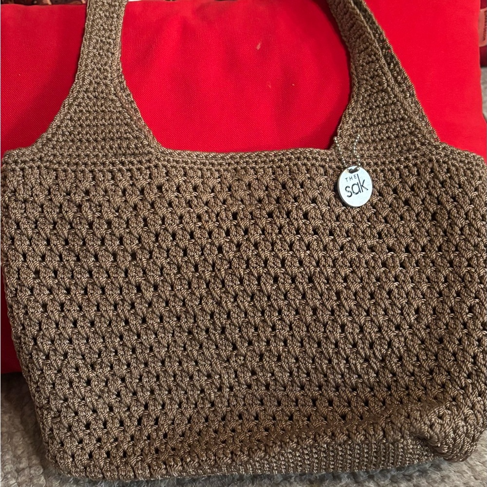 The Sak Tan Crochet Shoulder Bag